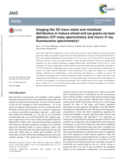 Imaging the 3D trace metal and metalloid distribution in mature