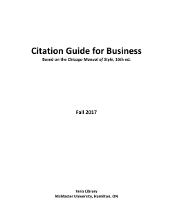 Citation Guide for Business - McMaster University Library