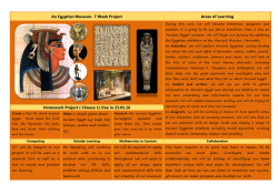 An Egyptian Museum- 7 Week Project Areas of Learning Homework