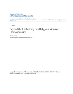 Beyond the Dichotomy: Six Religious Views of Homosexuality