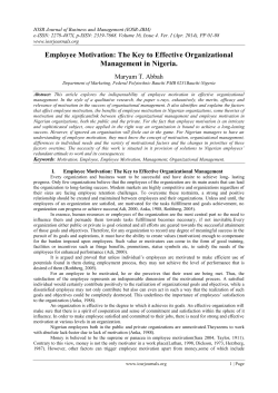 Employee Motivation: The Key to Effective Organizational