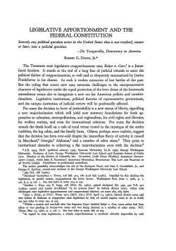 Legislative Apportionment and the Federal Constitution