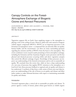Canopy Controls on the Forest- Atmosphere Exchange of Biogenic