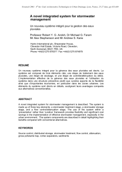 A novel integrated system for stormwater