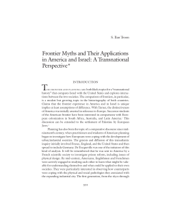 "Frontier Myths and Their Applications in America and Israel: A