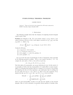 FUBINI-TONELLI THEOREM: PROBLEMS 1. Motivation The