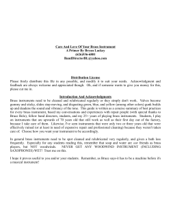 Care And Love Of Your Brass Instrument A Primer By Bryan Lackey