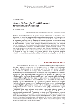 Jesuit Scientific Tradition and Ignatian Spirituality