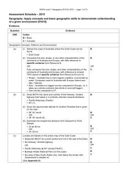 NCEA Level 1 Geography (91010) 2015