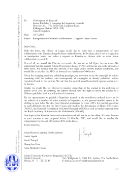 To: Christopher M. Tancock Senior Publisher | Language