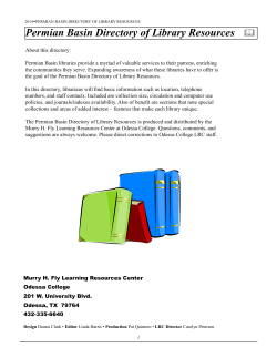 Permian Basin Directory of Library Resources