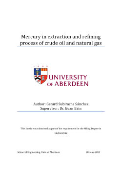 Mercury in extraction and refining process of crude