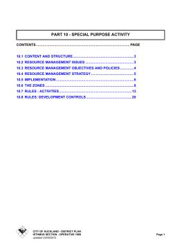 District Plan - Isthmus Section: Part 10 Special Purpose Activity