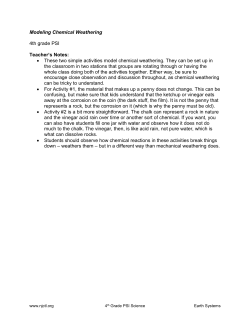 Modeling Chemical Weathering 4th grade PSI Teacher`s Notes