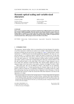 Dynamic optical scaling and variable