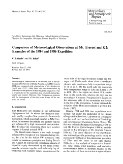 Comparison of meteorological observations at Mt. Everest and K2