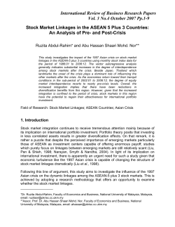 stock market linkages in the asean-5 plus 3: pre