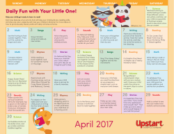 Literacy Calendar April 2017