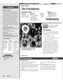 The Presidency - Fulton Independent School