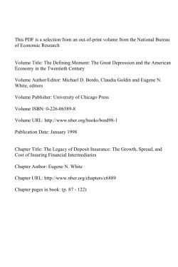 The Legacy of Deposit Insurance