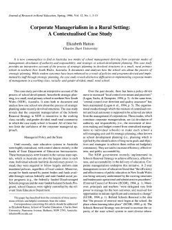 Corporate Managerialism in a Rural Setting