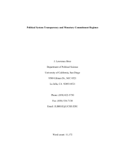Political System Transparency and Monetary Commitment Regimes