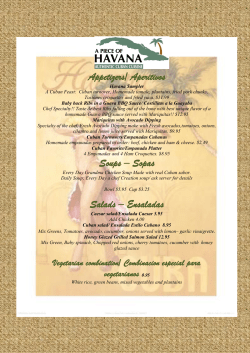 Appetizers &ndash; Aperitivos