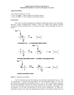 Spring Organic Chemistry Experiment #1