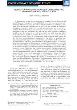gender earnings differences in china: base pay, performance pay