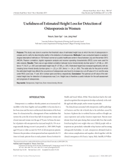 Usefulness of Estimated Height Loss for Detection of Osteoporosis