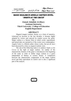 Magic Realism in Angela Carter`s novel "Nights at the Circus"