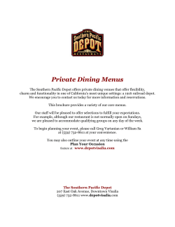Private Dining Menus - The Southern Pacific Depot