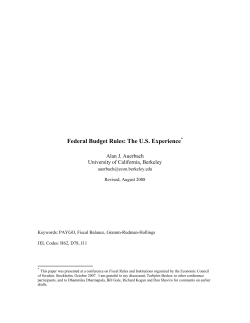 Federal Budget Rules: The US Experience