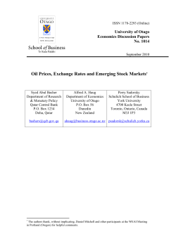 Oil Prices, Exchange Rates and Emerging Stock Markets*