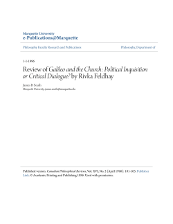 Review of Galileo and the Church: Political Inquisition or Critical