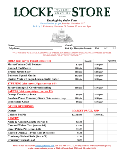 Thanksgiving Order Form