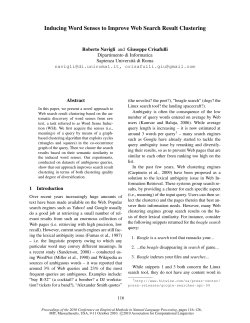 Inducing word senses to improve web search result clustering