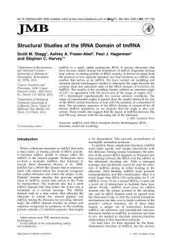 Structural Studies of the tRNA Domain of tmRNA