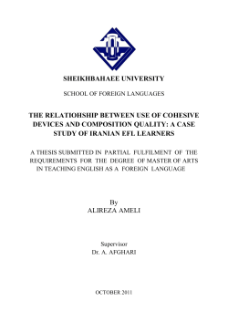 sheikhbahaee university the relatiohship between use of cohesive