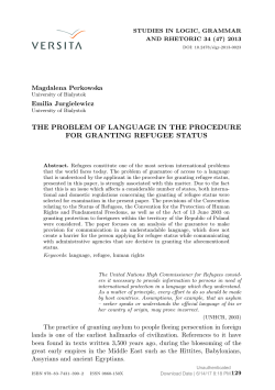 THE PROBLEM OF LANGUAGE IN THE PROCEDURE FOR