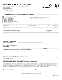 GS Insurance Form - Girl Scouts of Kentuckiana