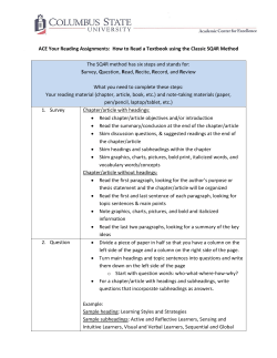 ACE Your Reading Assignments: How to Read a Textbook using the