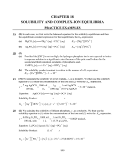 chapter 18 solubility and complex-ion equilibria