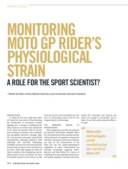 a roLe For THe SPorT SCieNTiST?