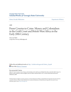 From Cowries to Coins: Money and Colonialism in the Gold Coast