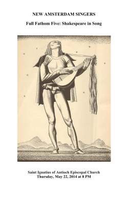 NEW AMSTERDAM SINGERS Full Fathom Five: Shakespeare in Song