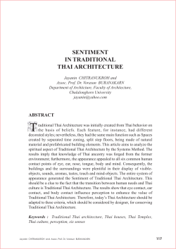 SENTIMENT IN TRADITIONAL THAI ARCHITECTURE