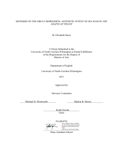 mothers of the great depression: aesthetic