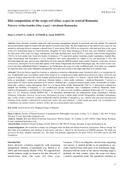 Diet composition of the scops owl (Otus scops) in