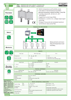 INPUTS EXAMPLE OF APPLICATION OUTPUTS Measurement and